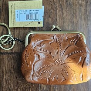 Embossed Leather Coin Purse
